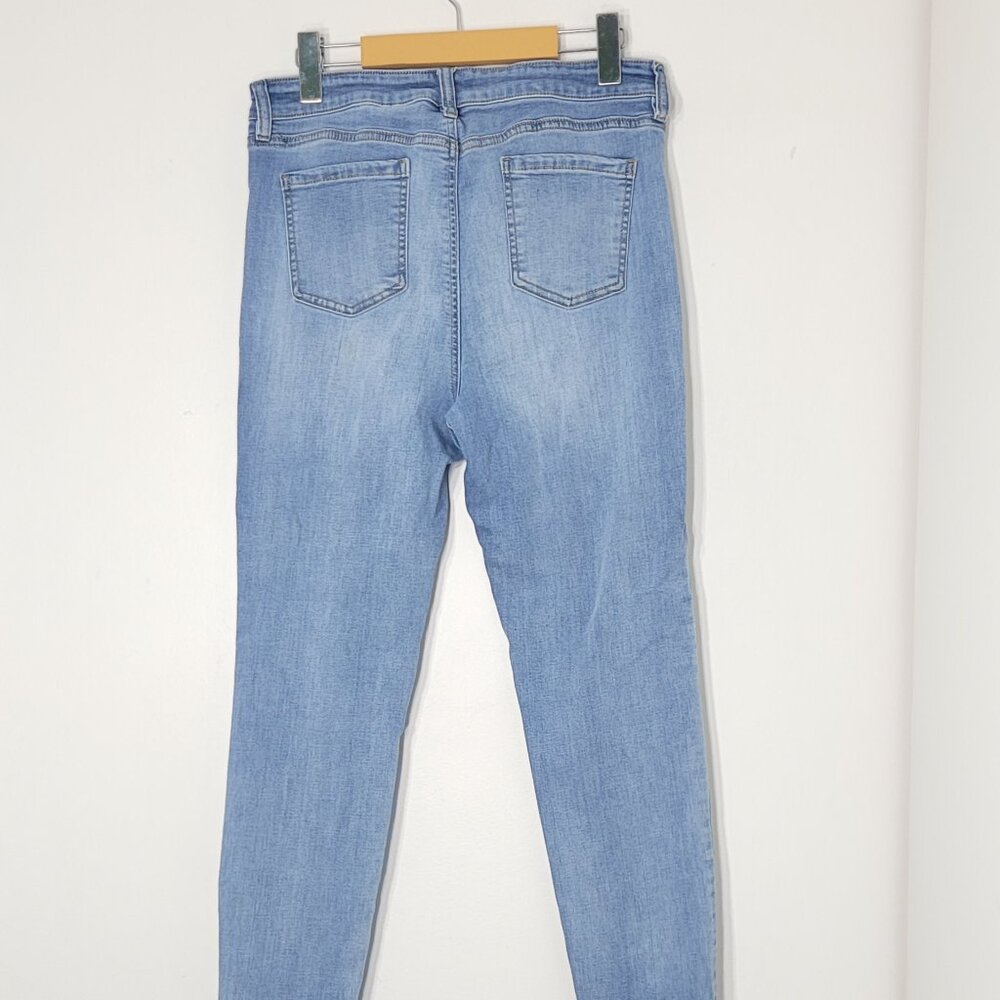 Buffalo David Bitton Blue Cotton Blend High-Rise Slim Fit Stretch Jean Size 10 - Picture 2 of 16